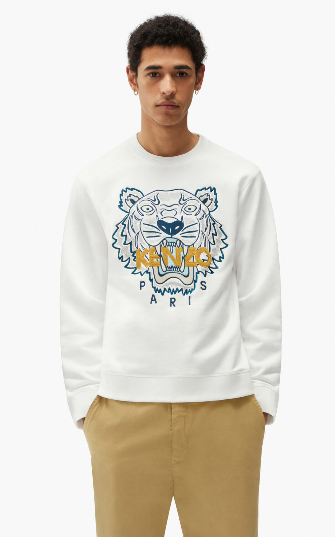 Sudadera Kenzo Tiger Hombre Blancas DWF854923